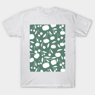 Cherries pattern - sage green T-Shirt